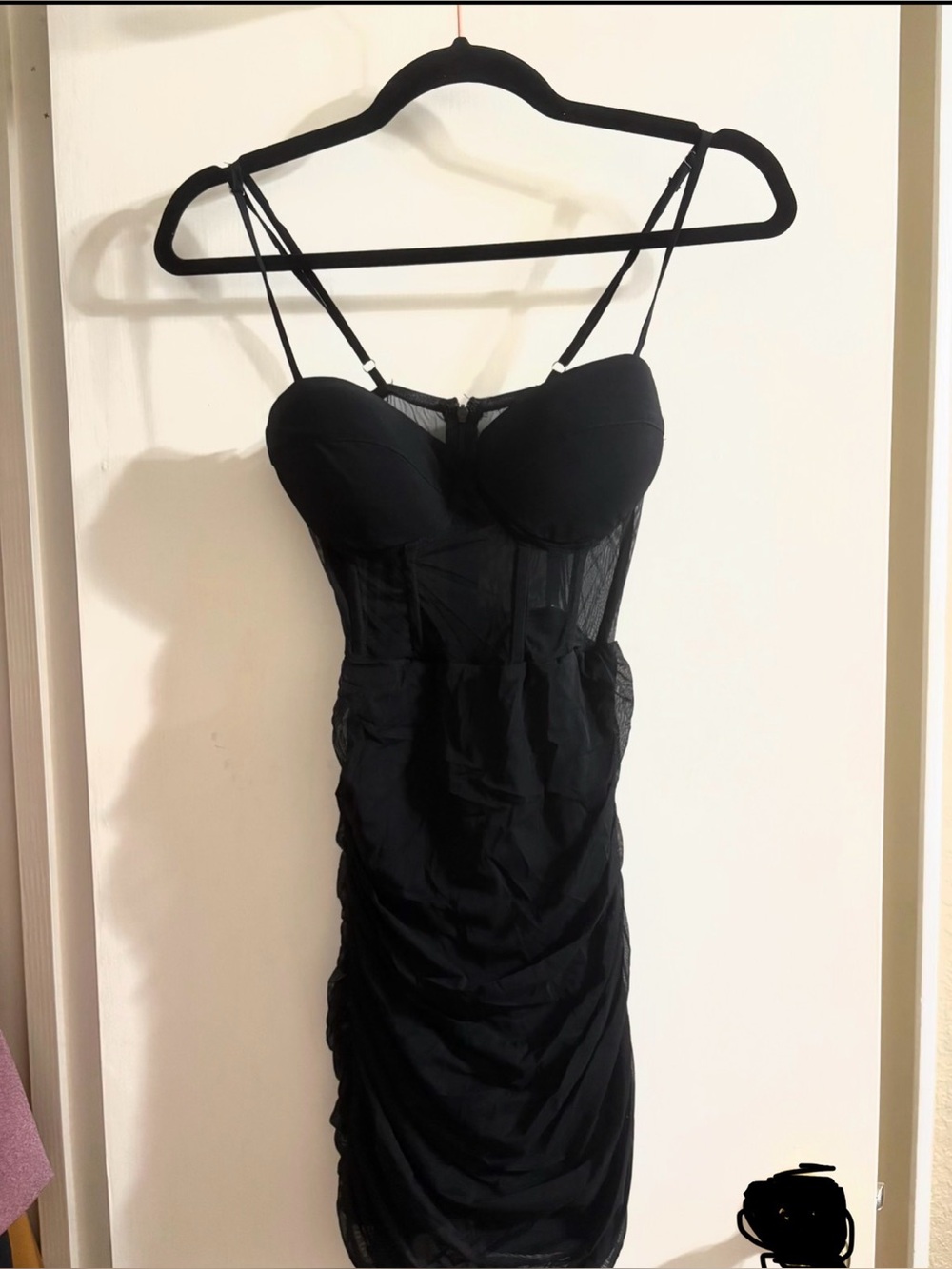 Black Ruched Bustier Bodycon Dress - Elegant Evening Dress